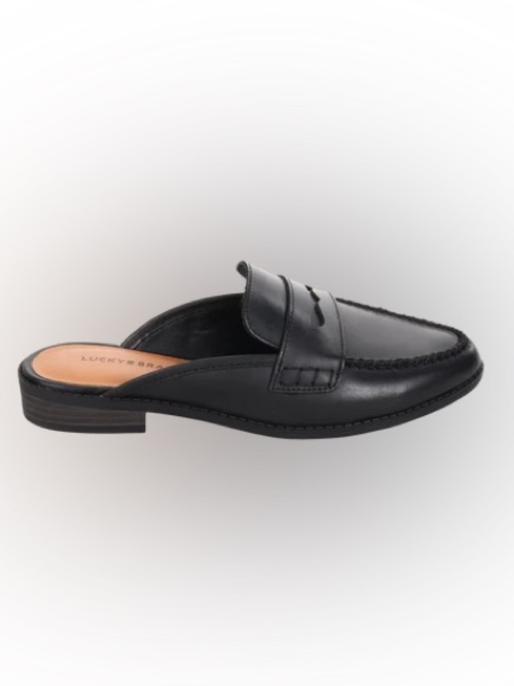 Lucky Brand Black Slip-On Penny Mule Loafers